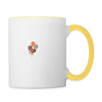 Buchstabe k Geburtstagsballon - Tasse zweifarbig - Weiß/Gelb - Rechts
