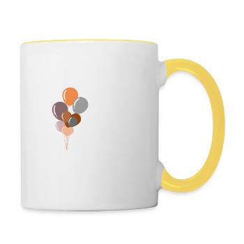 Buchstabe r Geburtstagsballon - Tasse zweifarbig - Weiß/Gelb - Rechts