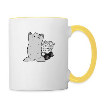 Tazz Talk | kräftige Stummelarme VINTAGE - Tasse zweifarbig - Weiß/Gelb - Rechts