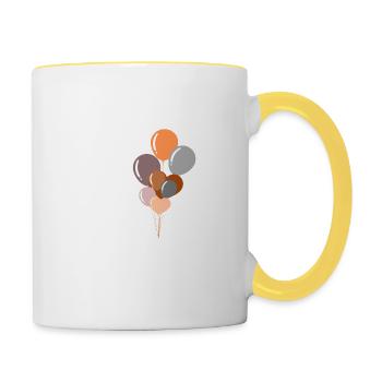 Buchstabe y Geburtstagsballon - Tasse zweifarbig - Weiß/Gelb - Rechts