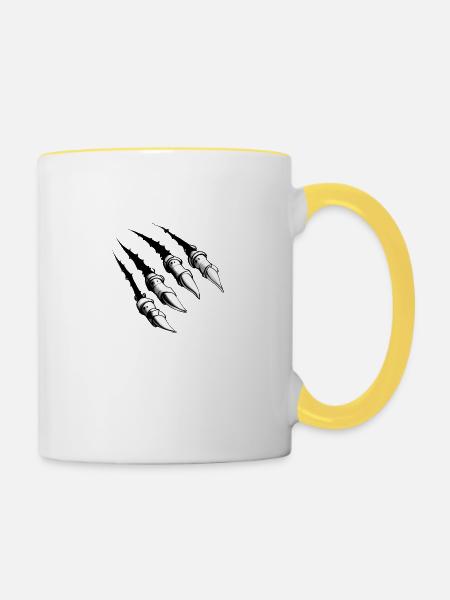 juckt - Tasse zweifarbig - Weiß/Gelb