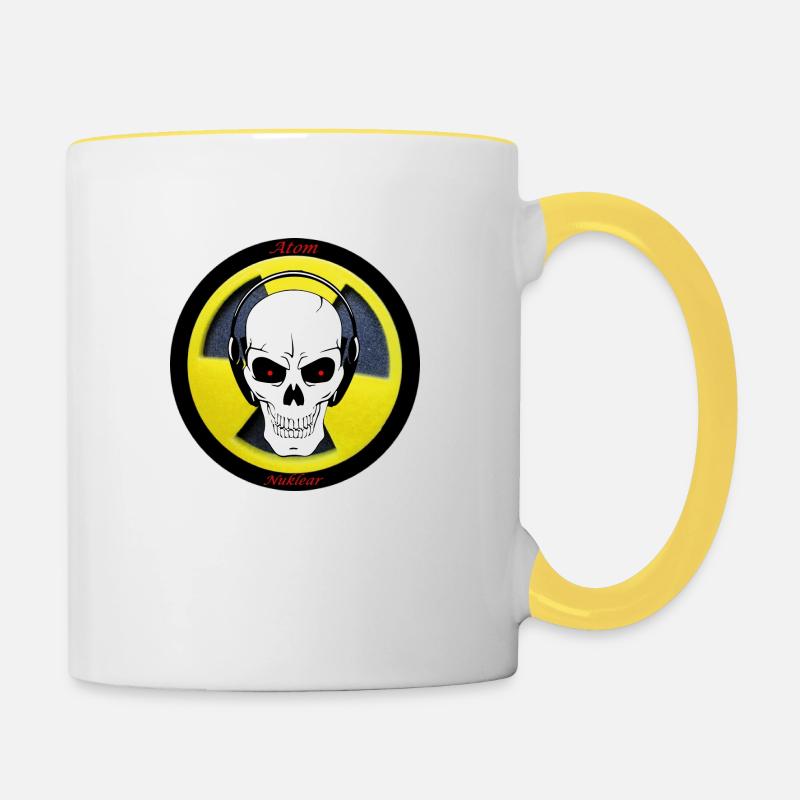 LOGO Atom Nuklear - Tasse zweifarbig - Weiß/Gelb