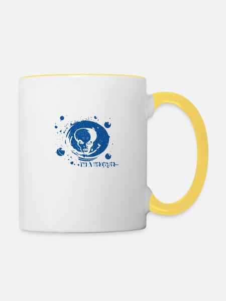 UFO-Liebhaber - Tasse zweifarbig - Weiß/Gelb