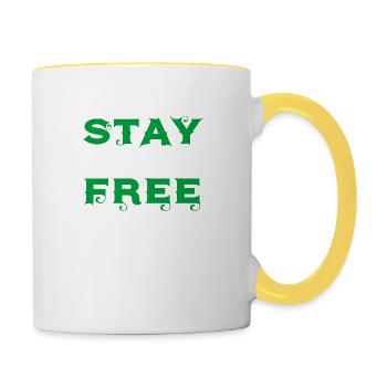 stay free - Tasse zweifarbig - Weiß/Gelb - Rechts