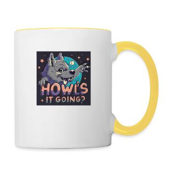 Heulen geht's? - Tasse zweifarbig - Weiß/Gelb - Rechts