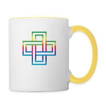 Celtic knot - Contrasting Mug - white/yellow - Right