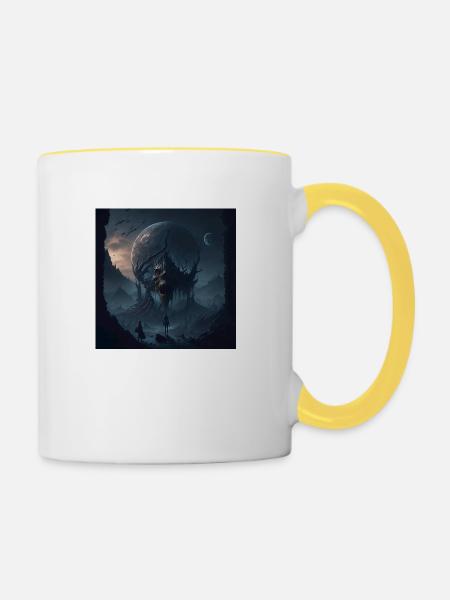 Dark dying world - Tasse zweifarbig - Weiß/Gelb