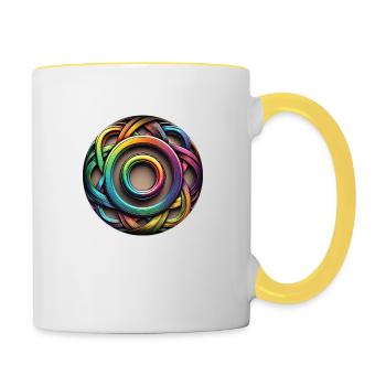 Regenbogen Farben Elemente Knoten - Tasse zweifarbig - Weiß/Gelb - Rechts