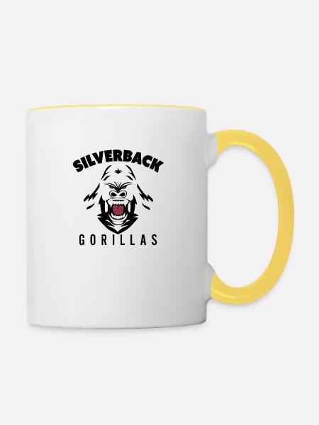 Silverback Gorillas - Tasse zweifarbig - Weiß/Gelb