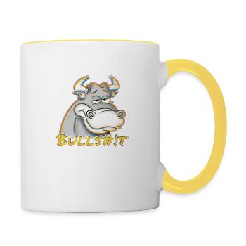 Bullshit-Regenbogen - Tasse zweifarbig - Weiß/Gelb - Rechts