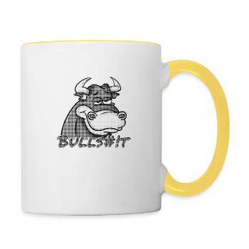 Bullshit halftone - Contrasting Mug - white/yellow - Right