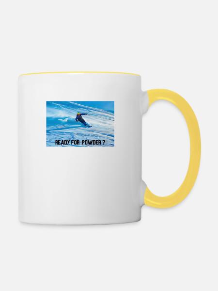 READY FOR POWDER - Tasse zweifarbig - Weiß/Gelb