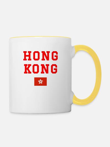 Hongkong - Tasse zweifarbig - Weiß/Gelb