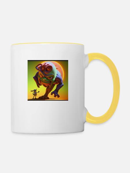 Monstergoblin - Tasse zweifarbig - Weiß/Gelb