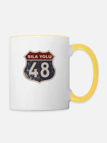 Muğla - Tasse zweifarbig - Weiß/Gelb
