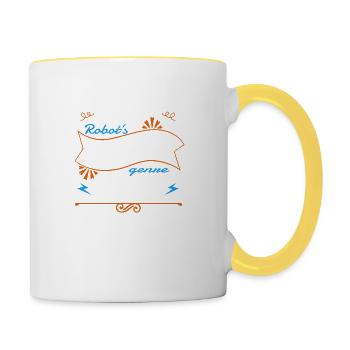 automatic job frc robotics tshirt quote - Contrasting Mug - white/yellow - Right