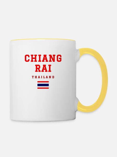 Chiang Rai Thailand - Tasse zweifarbig - Weiß/Gelb