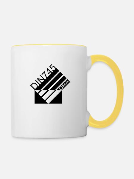 DIN OMA 745 - Tasse zweifarbig - Weiß/Gelb