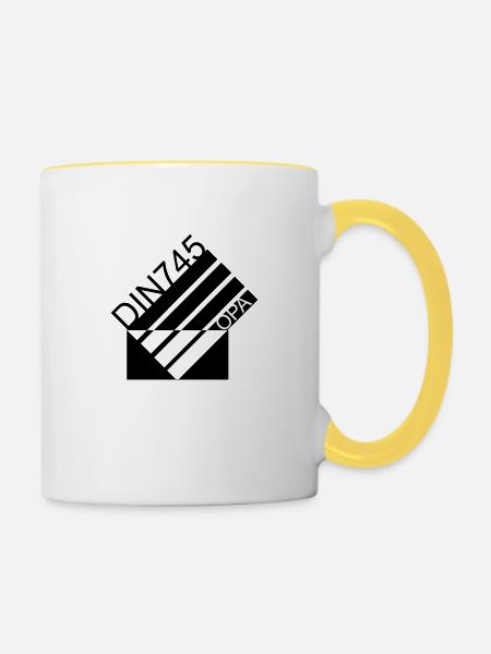 DIN OPA 745 - Tasse zweifarbig - Weiß/Gelb