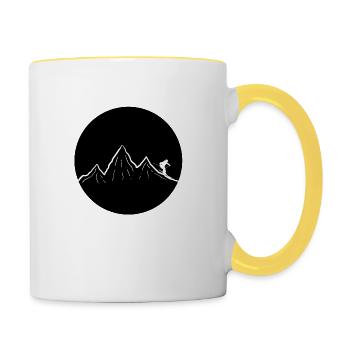 Ski Urlaub LOGO - Tasse zweifarbig - Weiß/Gelb - Rechts