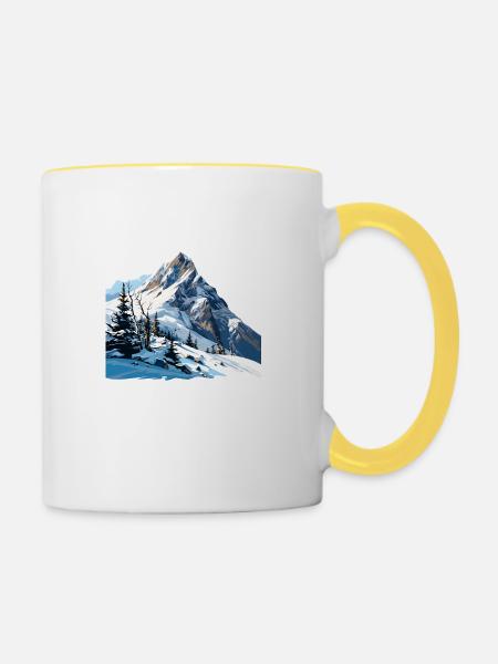Endlich Winter - Tasse zweifarbig - Weiß/Gelb