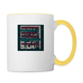90er Grunge Revival - Tasse zweifarbig - Weiß/Gelb - Rechts