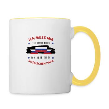 RUSSISCHER PAPA - Tasse zweifarbig - Weiß/Gelb - Rechts