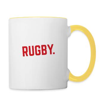 Sorry. Cant. Rugby. Bye. - Mug contrasté - blanc/jaune - Droite