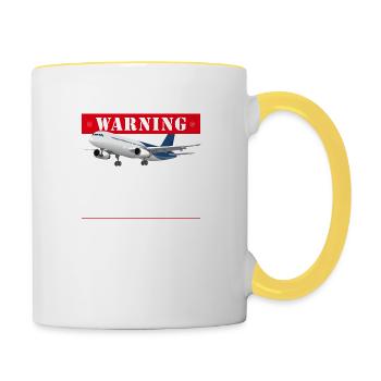 Lustiger Pilot Crop Duster Aviation, ich darf reden - Tasse zweifarbig - Weiß/Gelb - Rechts