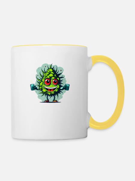 420 - Good Morning - Tasse zweifarbig - Weiß/Gelb