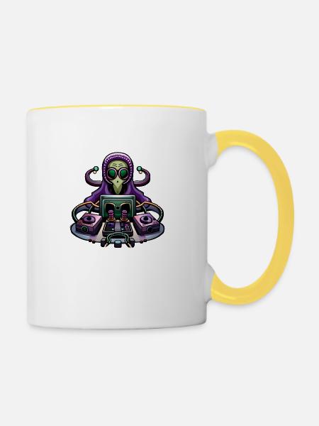 Phil - Tasse zweifarbig - Weiß/Gelb