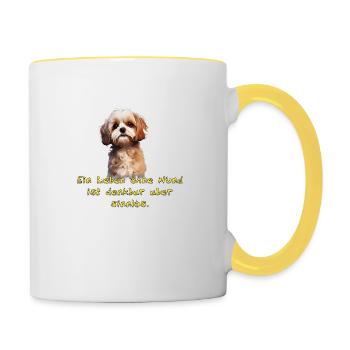 Shitzu Puppy - Tasse zweifarbig - Weiß/Gelb - Rechts