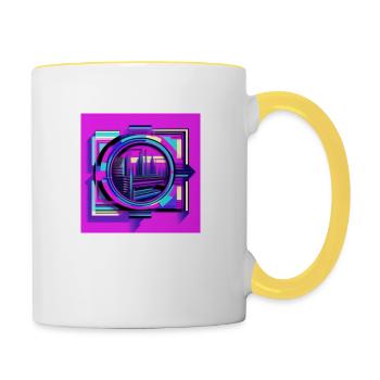 Futuriste - Mug contrasté - blanc/jaune - Droite
