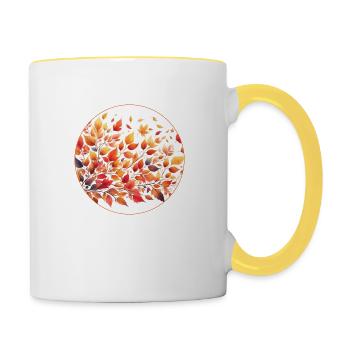 Herbstfärbung - Tasse zweifarbig - Weiß/Gelb - Rechts