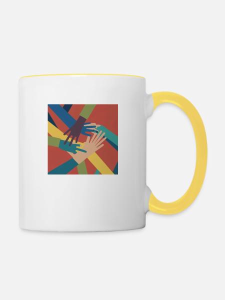Equality - Tasse zweifarbig - Weiß/Gelb