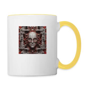 Jenseits von Verstand und Maschine - Tasse zweifarbig - Weiß/Gelb - Rechts