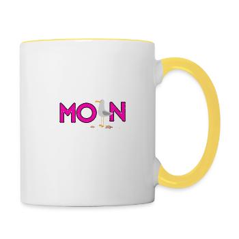 MOIN Mouette rose - Vacances dans le Nord - Mug contrasté - blanc/jaune - Droite