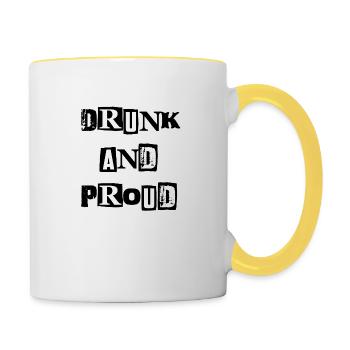 Drunk Proud - Tasse zweifarbig - Weiß/Gelb - Rechts