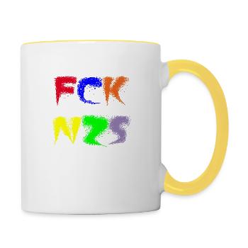 FCK NZS - Tasse zweifarbig - Weiß/Gelb - Rechts