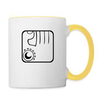 7 Kin Maya Haupt-BLK - Tasse zweifarbig - Weiß/Gelb - Rechts