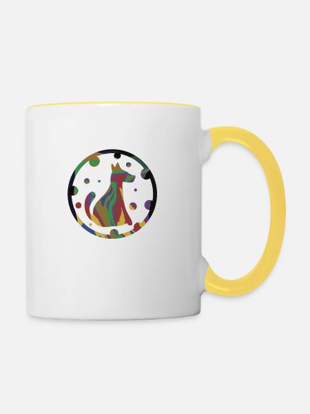 Farbe des Hundes - Tasse zweifarbig - Weiß/Gelb