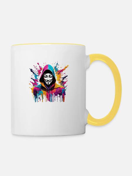 Anonymus - Tasse zweifarbig - Weiß/Gelb