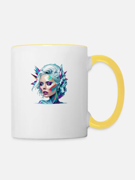 Crystal Lady - Tasse zweifarbig - Weiß/Gelb