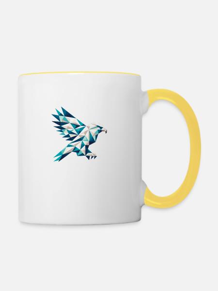 Adler // eagle - Tasse zweifarbig - Weiß/Gelb