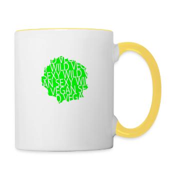 Gift Idea Health Organic Veganism - Contrasting Mug - white/yellow - Right