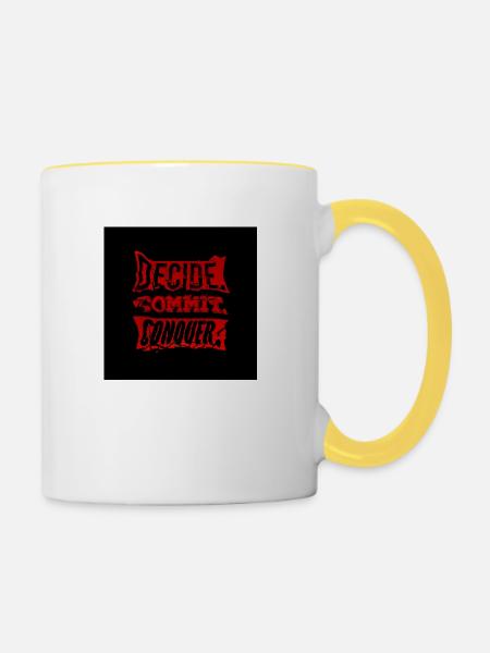 Motivation - Tasse zweifarbig - Weiß/Gelb