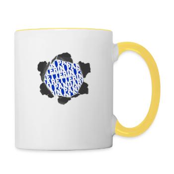 fleischfrei humor cool spaß lustig - Tasse zweifarbig - Weiß/Gelb - Rechts