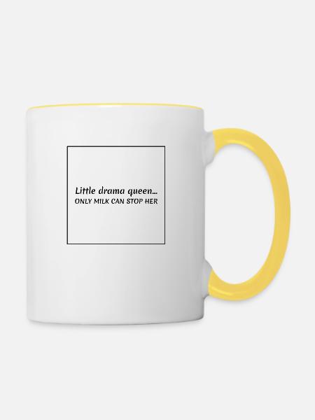 Babysprüche - Tasse zweifarbig - Weiß/Gelb