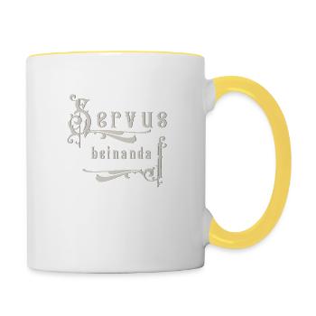 Servus beinanda - Contrasting Mug - white/yellow - Right