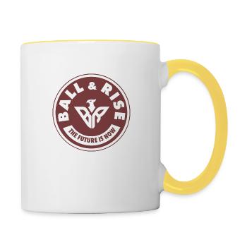Ball & Rise Red Logo - Contrasting Mug - white/yellow - Right